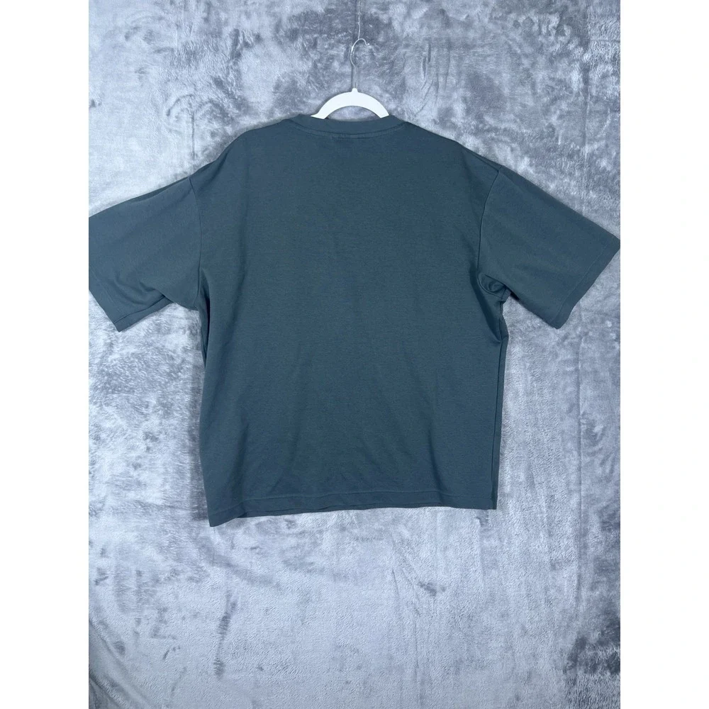 Uniqlo U AIRism Cotton Oversized Crew Neck T-Shirt XL Green 341-444999 Mens